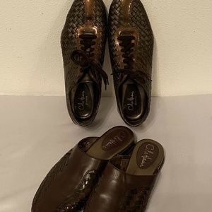 Cole Haan Copper Brown Weave Pattern Set of 2 PR